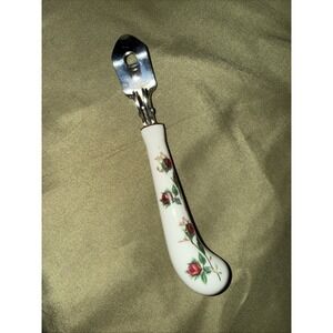 Sheffield Purple Rose Porcelain Handle Can Opener Unusual Find! Exc Condition!